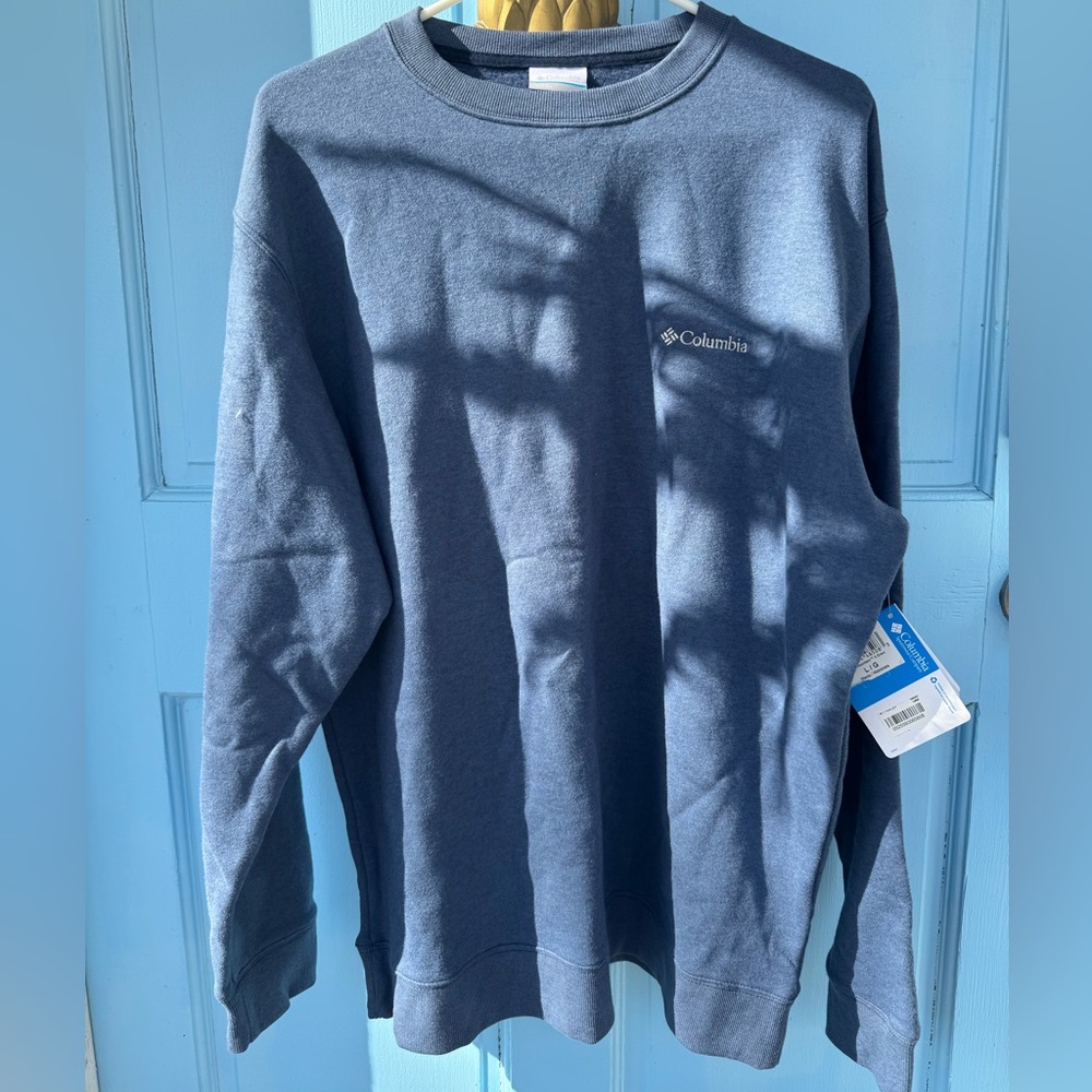 NWT Columbia Men's Sweatshirt Hart Mountain II Crewneck Pullover Blue L
